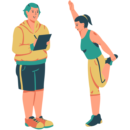 Kickstart-Illustration – Symbolische Darstellung eines ersten Schritts in die Online-Physiotherapie – schnelle Hilfe für akute Beschwerden.
